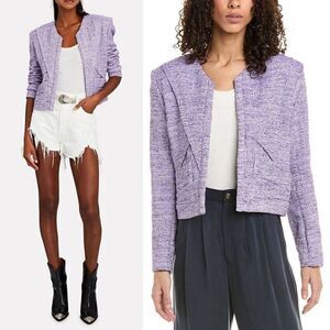 IRO Purple Silver Lurex Tweed Nakilo Jacket 36, S $495